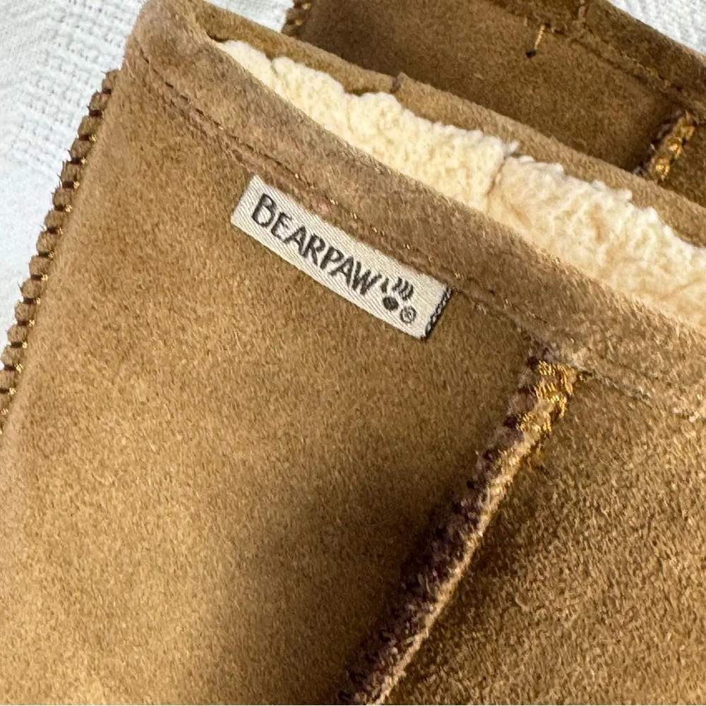 Bearpaw Womens Emma‎ Winter Snow Boots Brown Sheepskin Lined Mid Calf Pull On 9
